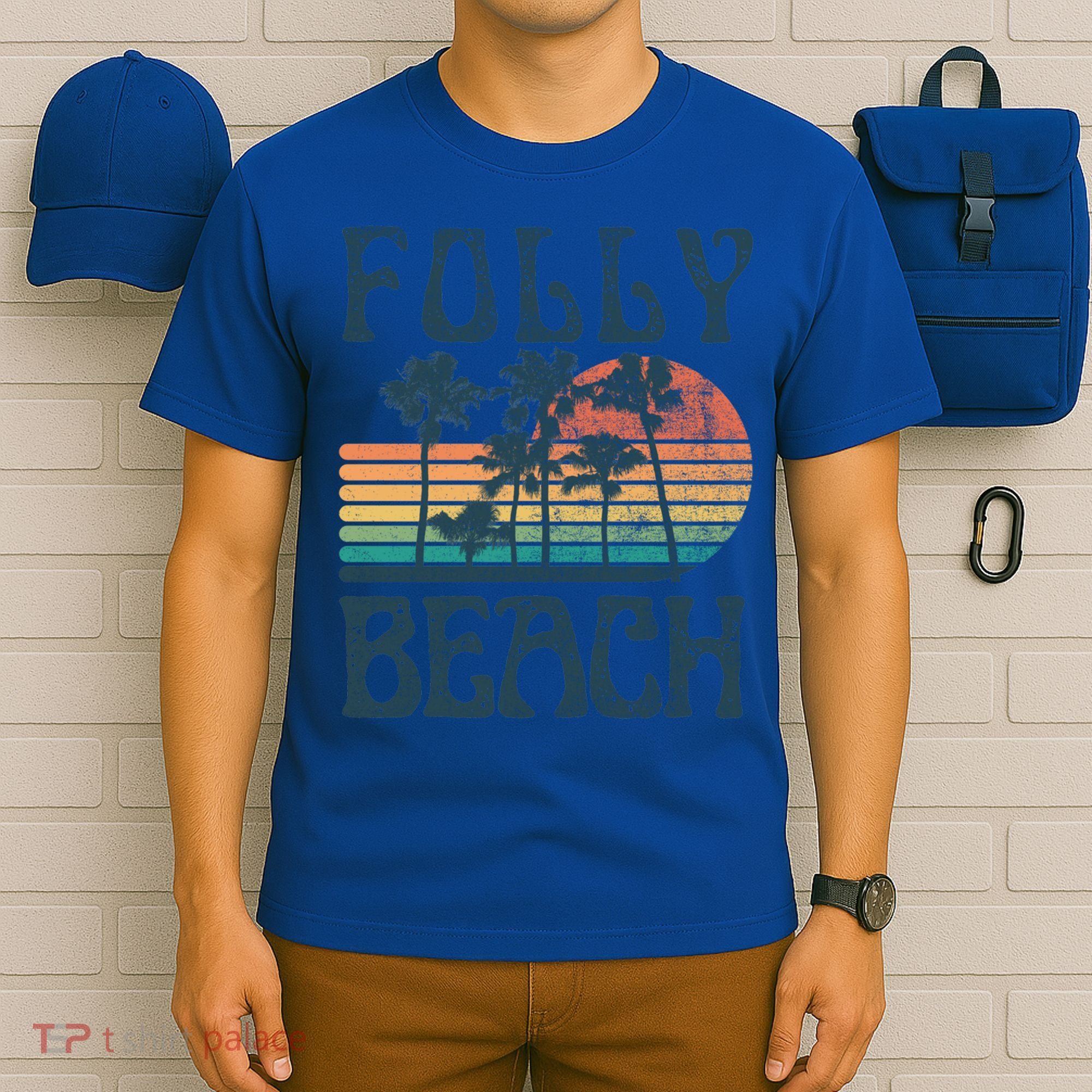 Folly Beach South Carolina Summer Vacation Vintage Cute Gift T-Shirt