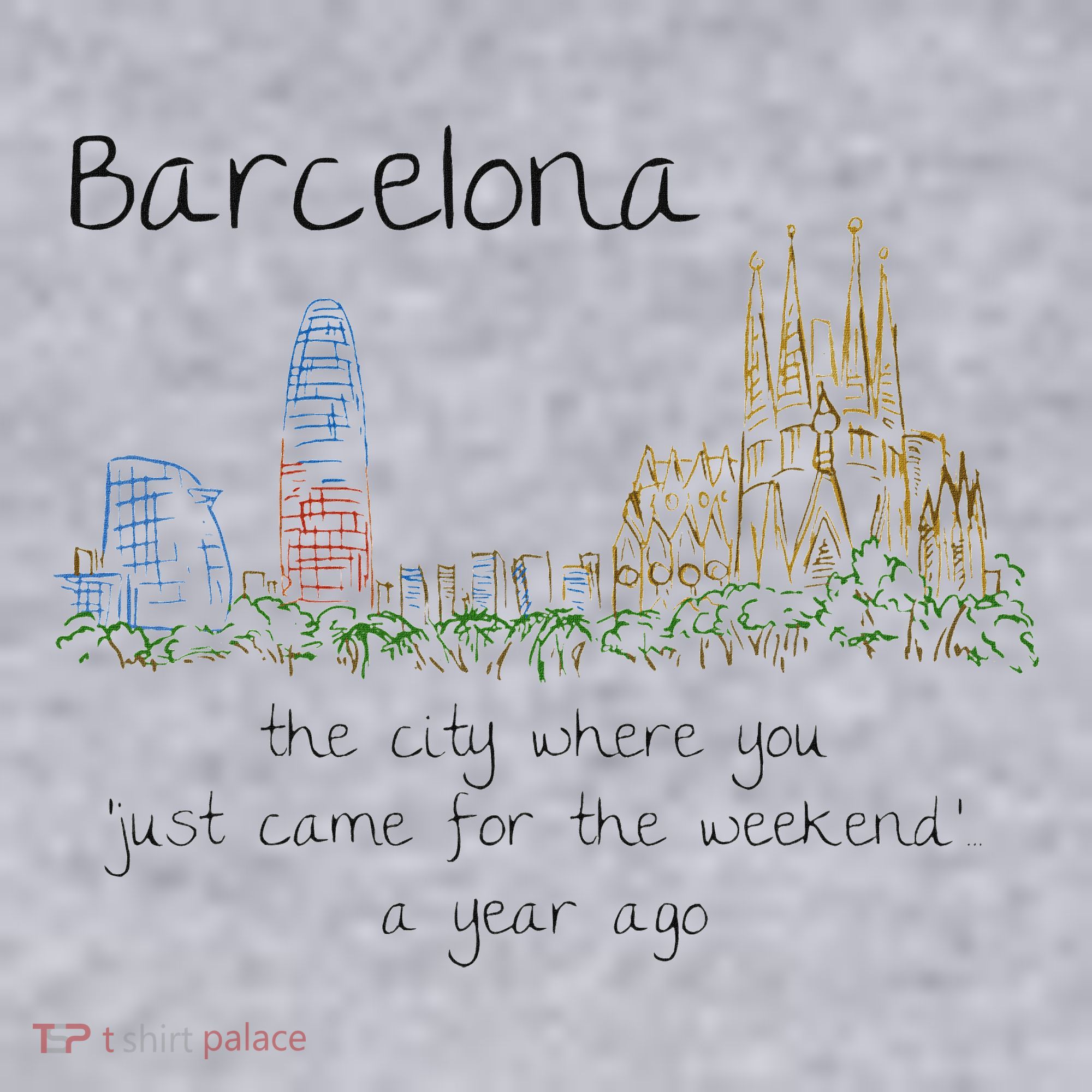 Funny Barcelona Spain Souvenir Hand Drawn Art Gift Women's Sweatshirt