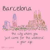Funny Barcelona Spain Souvenir Hand Drawn Art Gift Coaster thumb 2