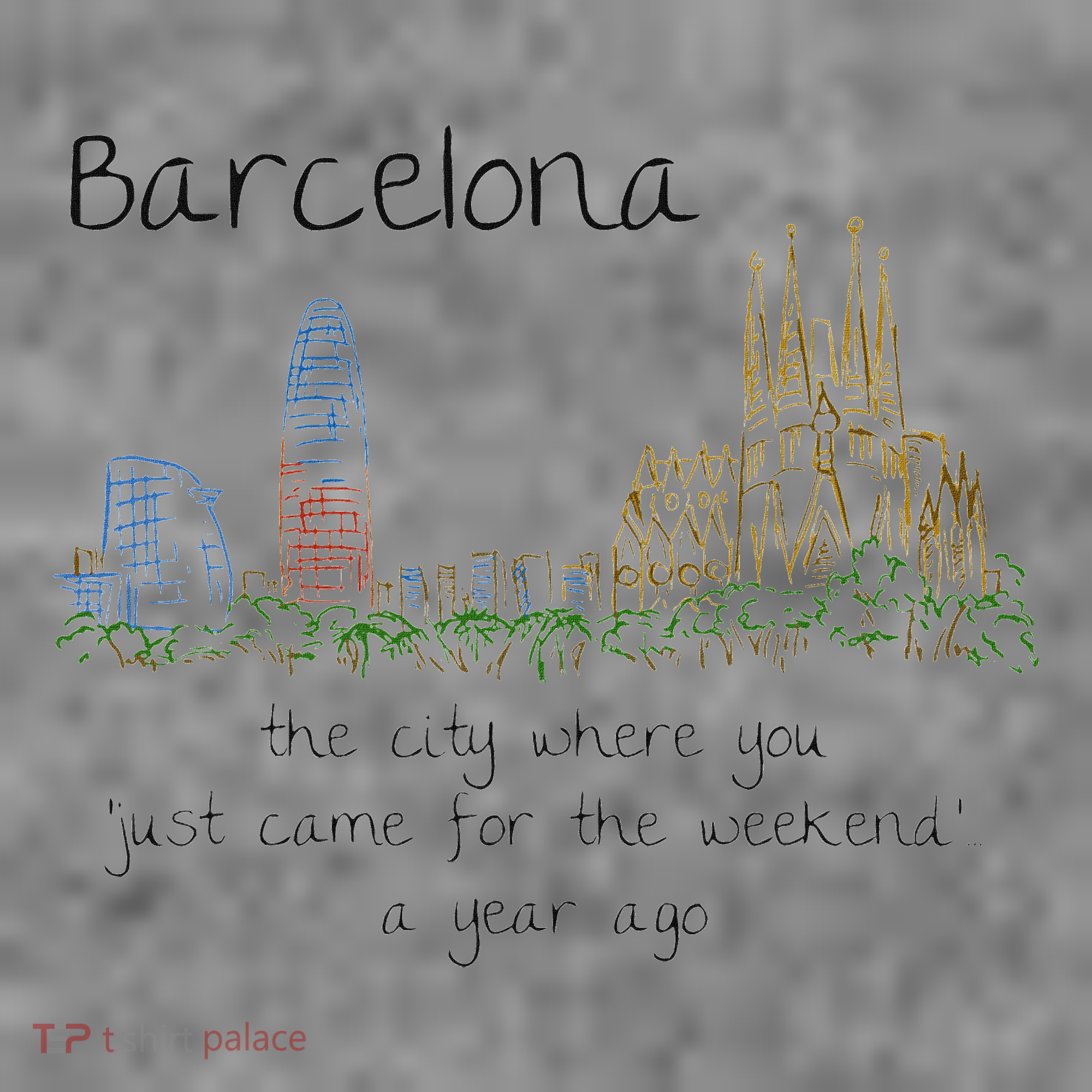 Funny Barcelona Spain Souvenir Hand Drawn Art Gift Toddler Hoodie