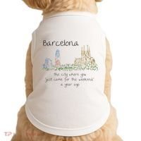 Funny Barcelona Spain Souvenir Hand Drawn Art Gift Doggie Tank thumb 0
