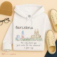Funny Barcelona Spain Souvenir Hand Drawn Art Gift Hoodie thumb 4