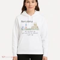 Funny Barcelona Spain Souvenir Hand Drawn Art Gift Hoodie thumb 5