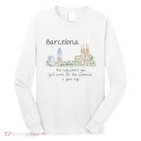 Funny Barcelona Spain Souvenir Hand Drawn Art Gift Long Sleeve Shirt thumb 0