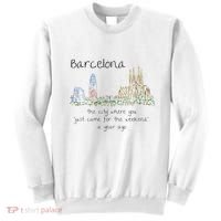 Funny Barcelona Spain Souvenir Hand Drawn Art Gift Sweatshirt thumb 0