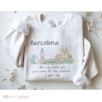 Funny Barcelona Spain Souvenir Hand Drawn Art Gift Sweatshirt thumb 2