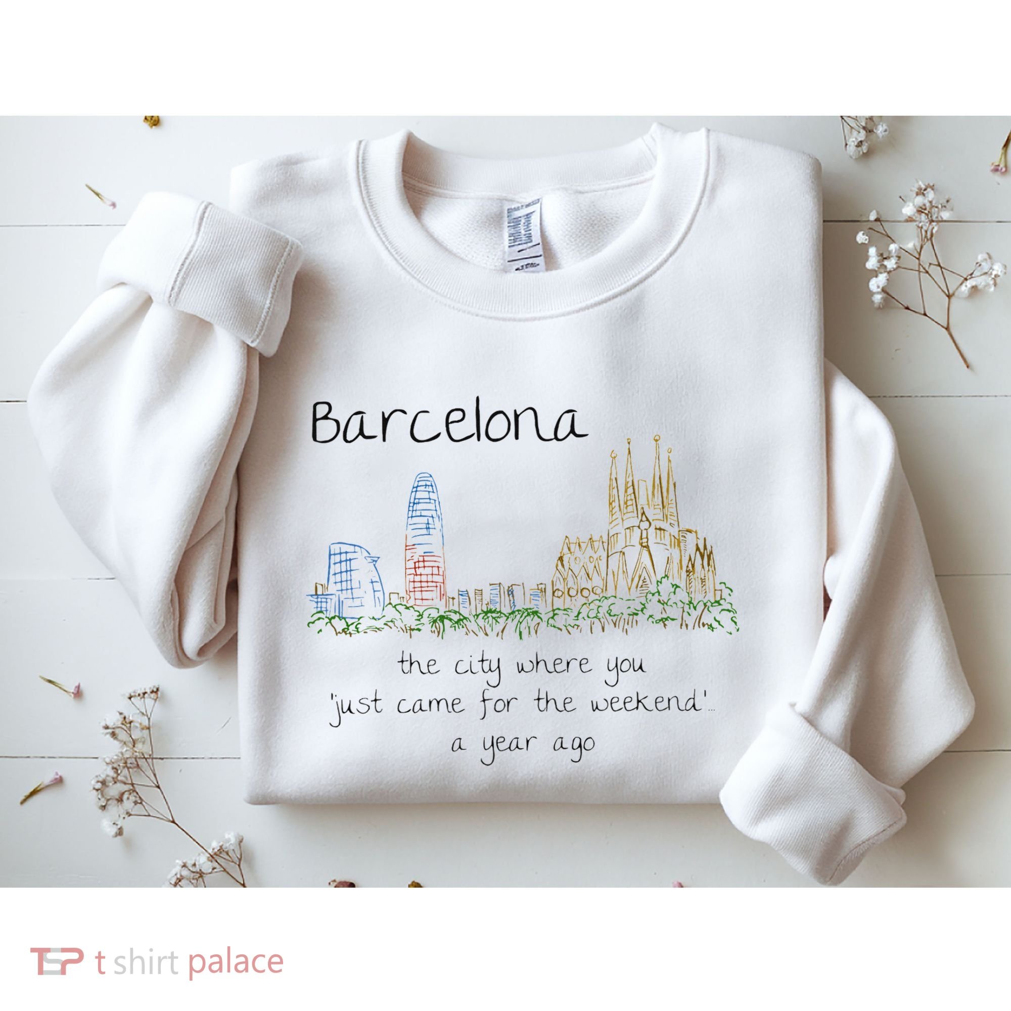 Funny Barcelona Spain Souvenir Hand Drawn Art Gift Sweatshirt