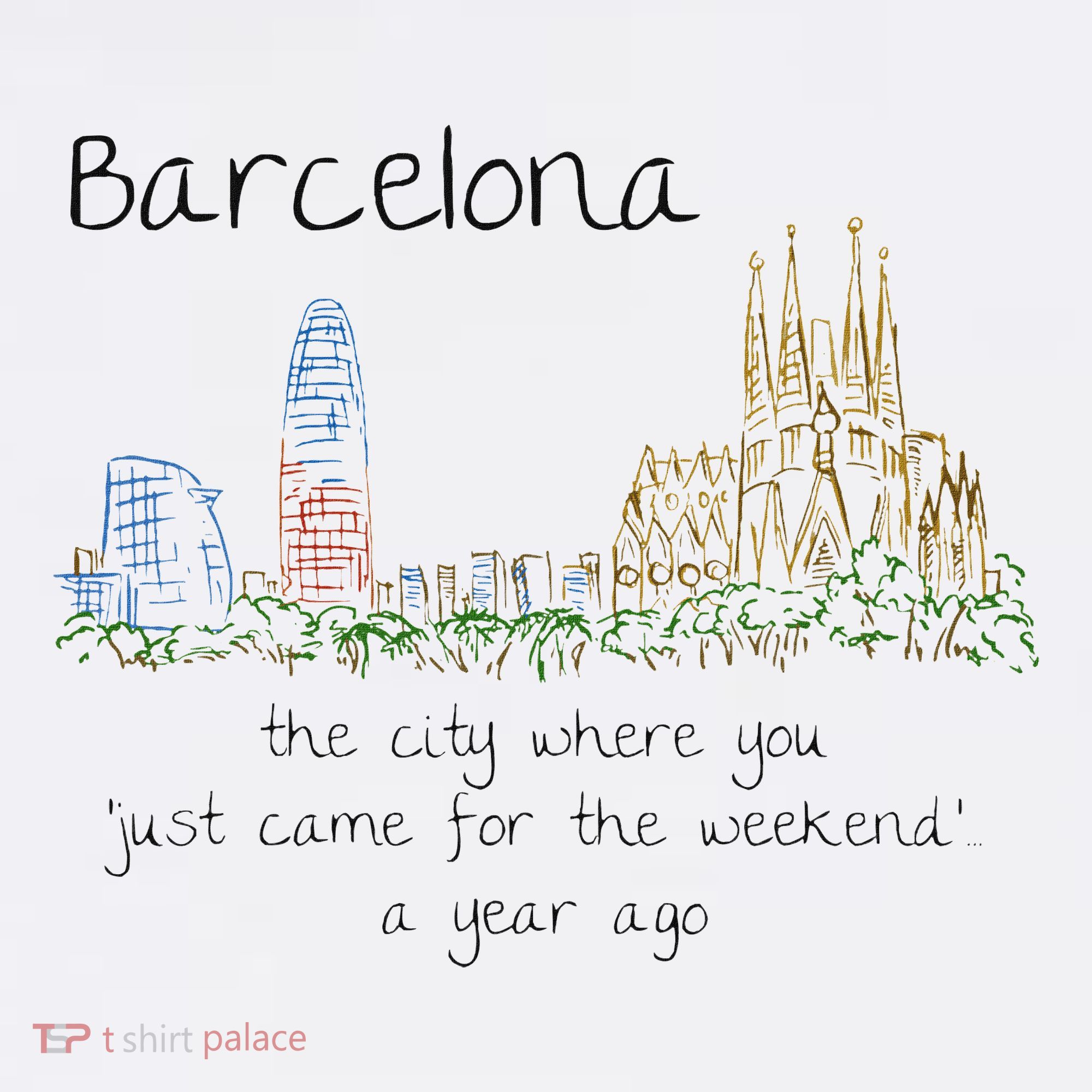 Funny Barcelona Spain Souvenir Hand Drawn Art Gift Sweatshirt