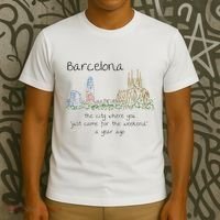 Funny Barcelona Spain Souvenir Hand Drawn Art Gift T-Shirt thumb 3