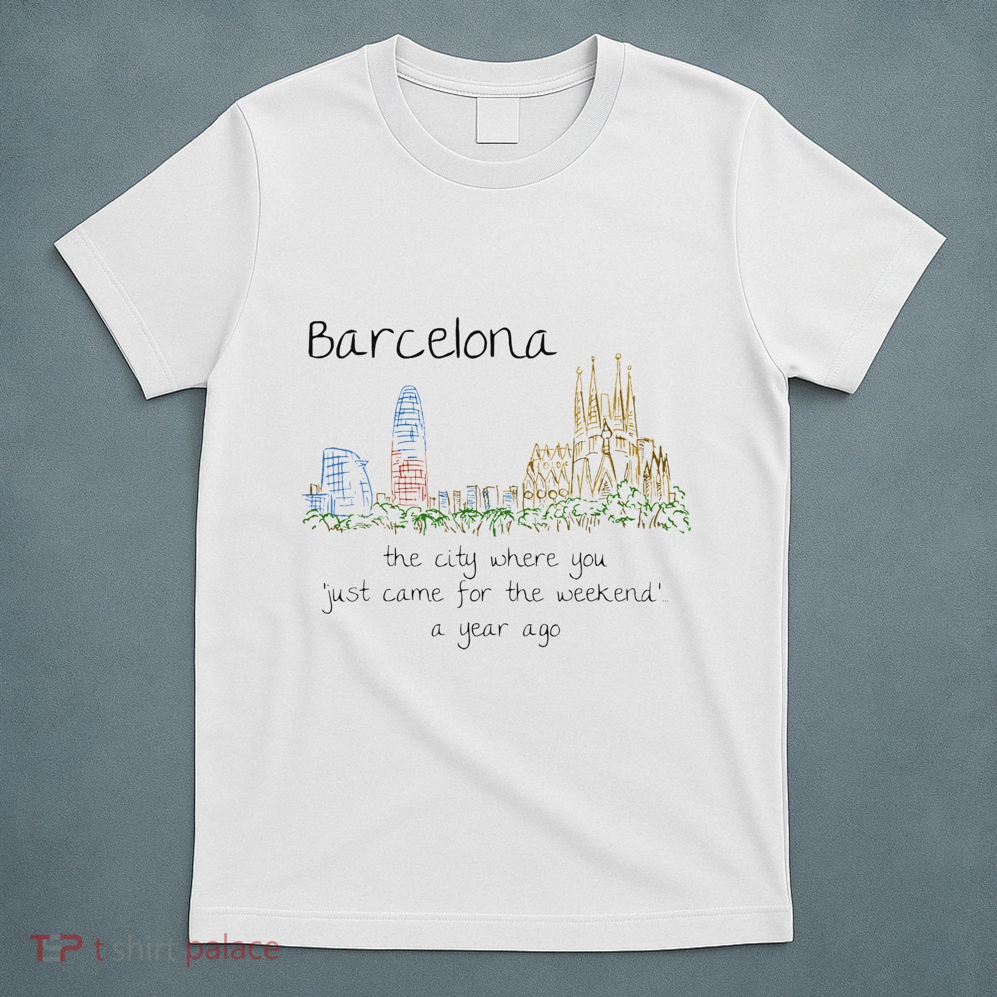 Funny Barcelona Spain Souvenir Hand Drawn Art Gift T-Shirt