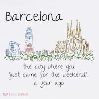 Funny Barcelona Spain Souvenir Hand Drawn Art Gift T-Shirt thumb 7