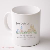 Funny Barcelona Spain Souvenir Hand Drawn Art Gift Coffee Mug thumb 0