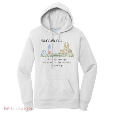Funny Barcelona Spain Souvenir Hand Drawn Art Gift Women's Hoodie