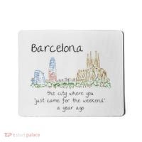 Funny Barcelona Spain Souvenir Hand Drawn Art Gift Mousepad thumb 0