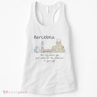 Funny Barcelona Spain Souvenir Hand Drawn Art Gift Women's Tank Top thumb 0