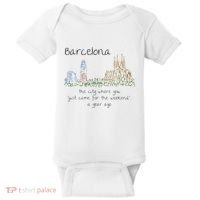 Funny Barcelona Spain Souvenir Hand Drawn Art Gift Baby Bodysuit thumb 0