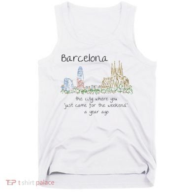 Funny Barcelona Spain Souvenir Hand Drawn Art Gift Tank Top