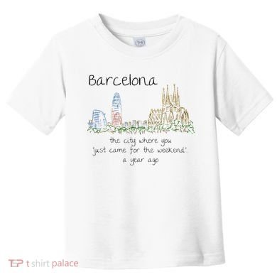 Funny Barcelona Spain Souvenir Hand Drawn Art Gift Toddler T-Shirt
