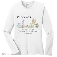 Funny Barcelona Spain Souvenir Hand Drawn Art Gift Women's Long Sleeve Shirt thumb 0