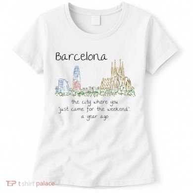 Funny Barcelona Spain Souvenir Hand Drawn Art Gift Women's T-Shirt
