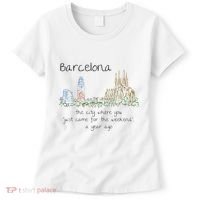 Funny Barcelona Spain Souvenir Hand Drawn Art Gift Women's T-Shirt thumb 0