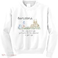 Funny Barcelona Spain Souvenir Hand Drawn Art Gift Kids Sweatshirt thumb 0