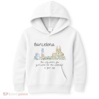 Funny Barcelona Spain Souvenir Hand Drawn Art Gift Kids Hoodie thumb 0