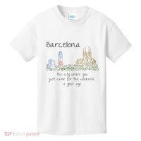 Funny Barcelona Spain Souvenir Hand Drawn Art Gift Kids T-Shirt thumb 0