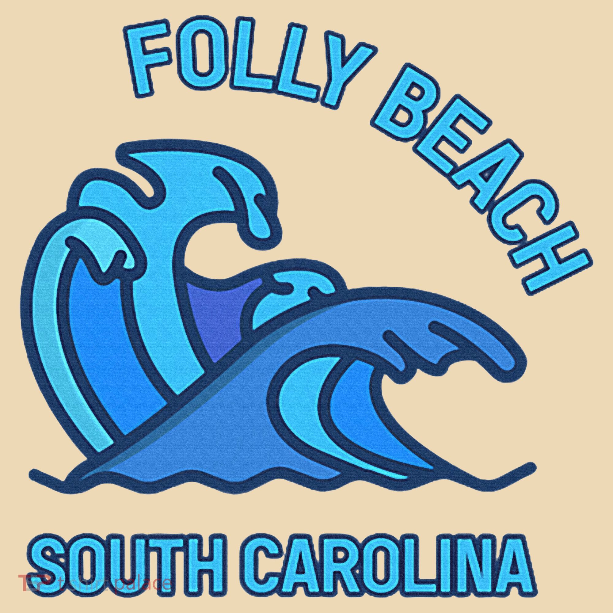 Folly Beach South Carolina Pocket Wave Souvenir Tote Bag