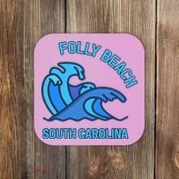 Folly Beach South Carolina Pocket Wave Souvenir Coaster thumb 0