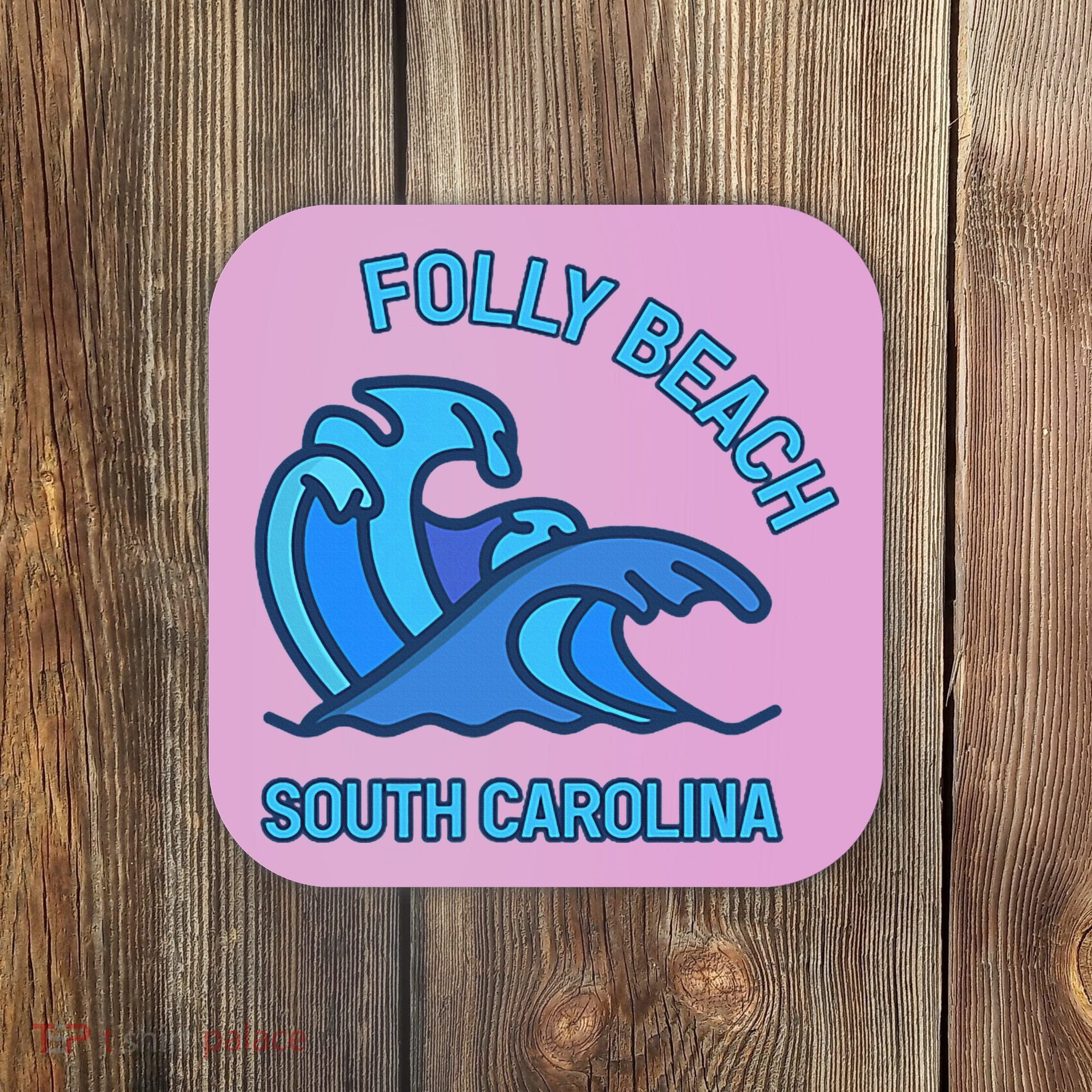 Folly Beach South Carolina Pocket Wave Souvenir Coaster