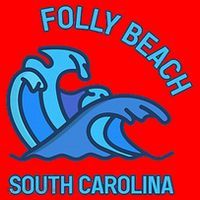 Folly Beach South Carolina Pocket Wave Souvenir Santa Hat thumb 1
