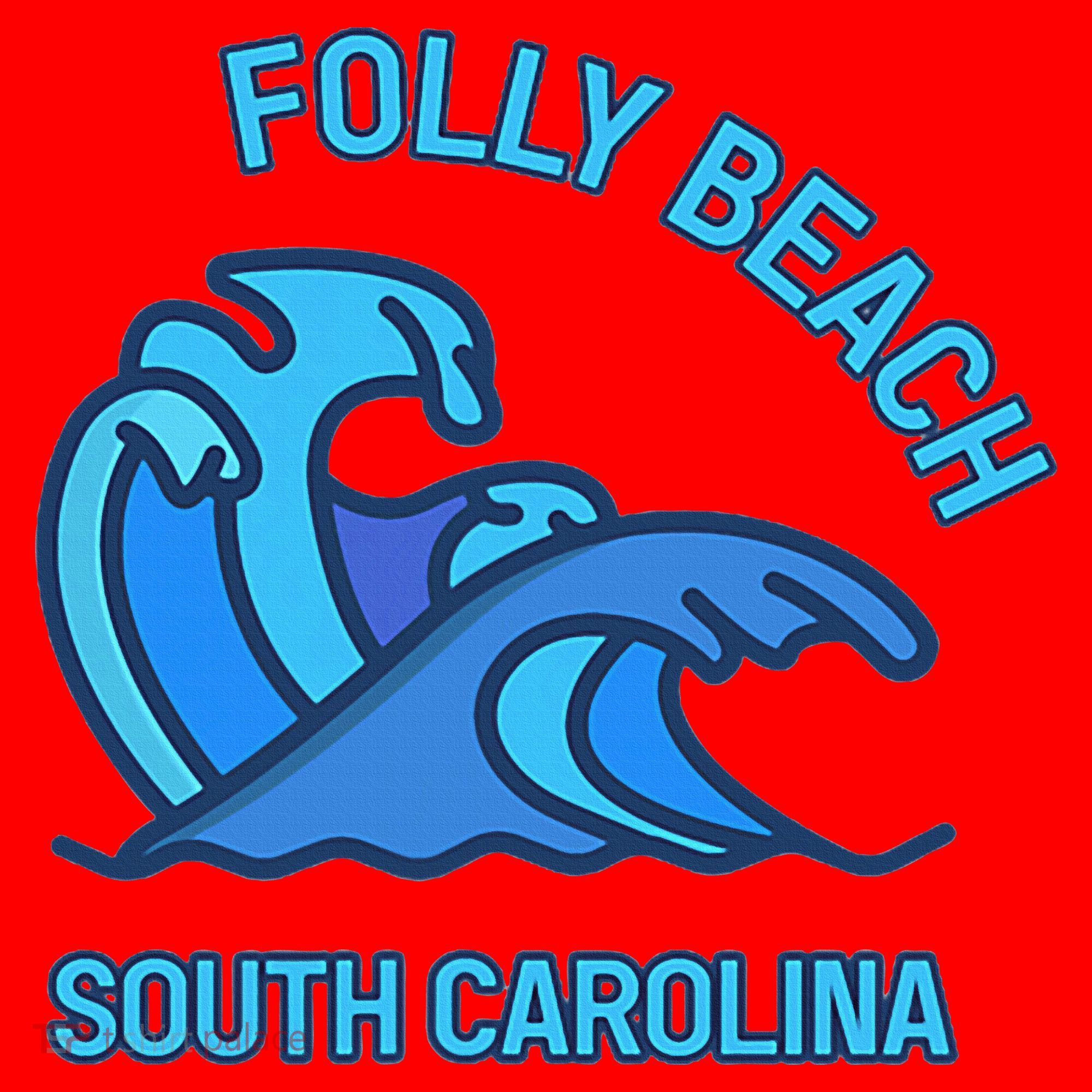 Folly Beach South Carolina Pocket Wave Souvenir Santa Hat