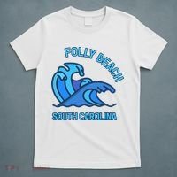 Folly Beach South Carolina Pocket Wave Souvenir T-Shirt thumb 5