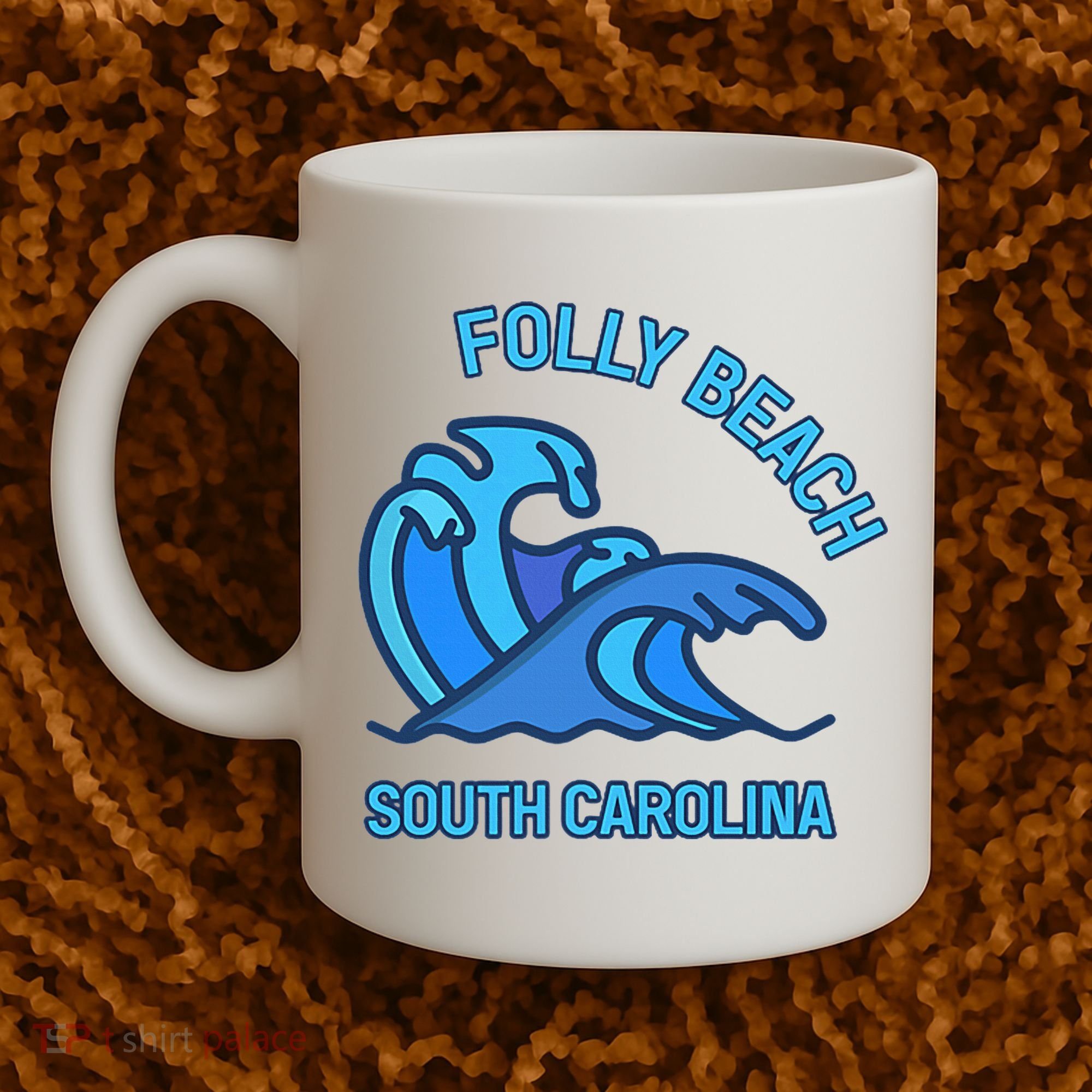 Folly Beach South Carolina Pocket Wave Souvenir Coffee Mug