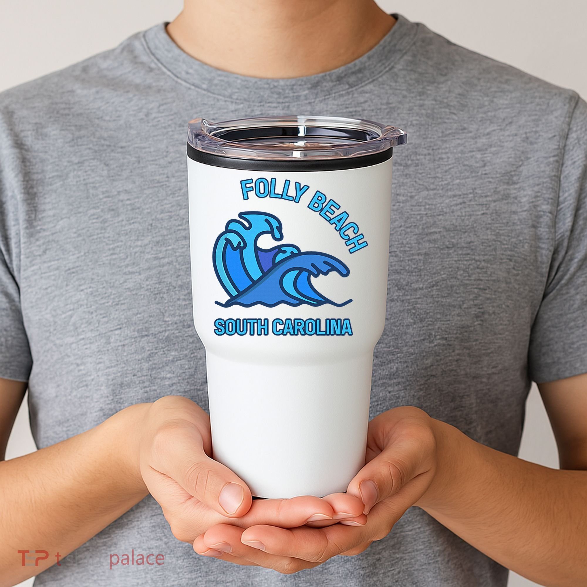 Folly Beach South Carolina Pocket Wave Souvenir Tumbler