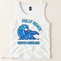Folly Beach South Carolina Pocket Wave Souvenir Tank Top thumb 2