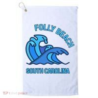 Folly Beach South Carolina Pocket Wave Souvenir Golf Towel thumb 0
