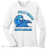 Folly Beach South Carolina Pocket Wave Souvenir Women's Long Sleeve Shirt thumb 0