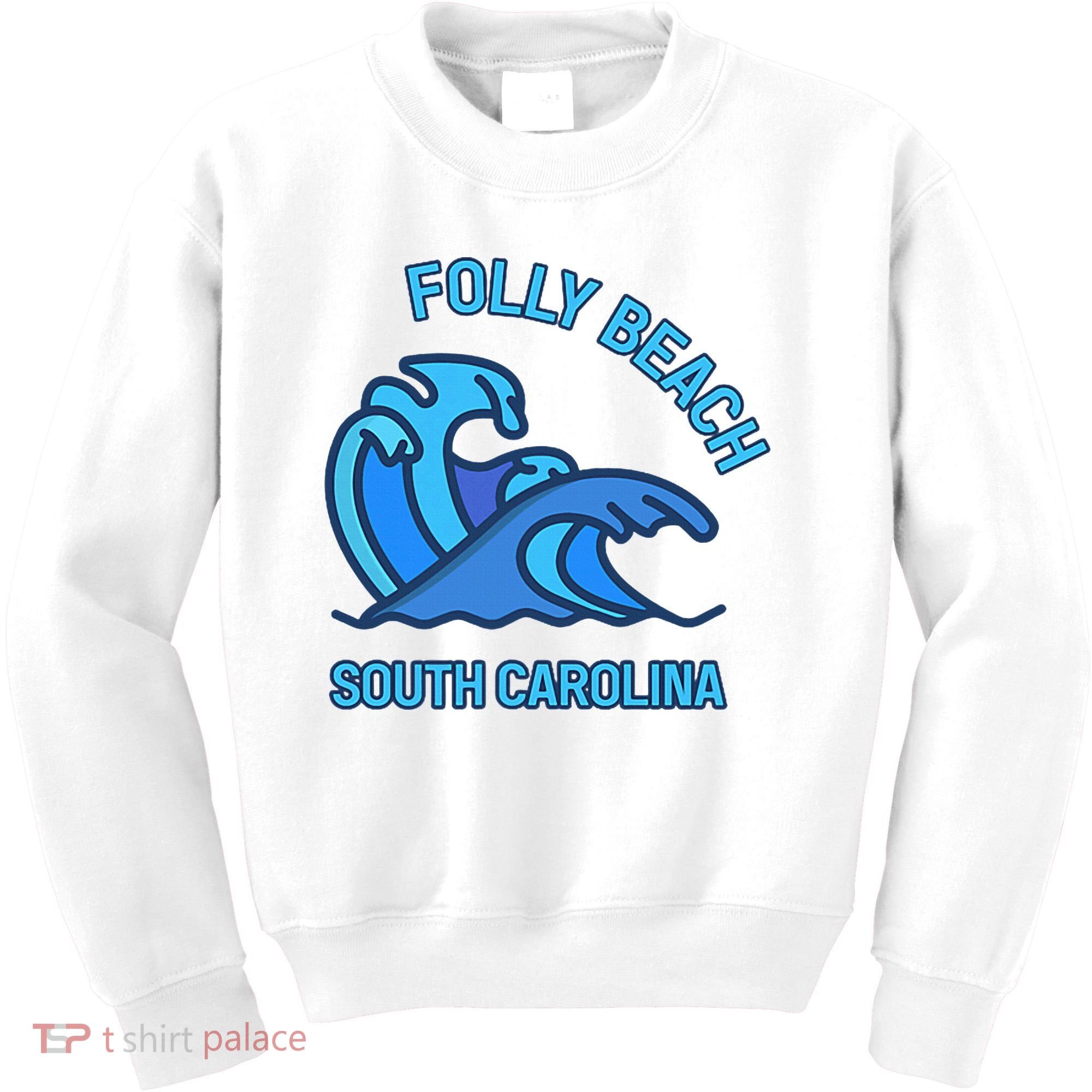 Folly Beach South Carolina Pocket Wave Souvenir Kids Sweatshirt