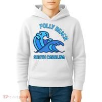 Folly Beach South Carolina Pocket Wave Souvenir Kids Hoodie thumb 4