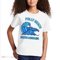 Folly Beach South Carolina Pocket Wave Souvenir Kids T-Shirt thumb 2