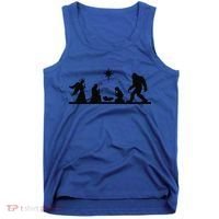 Funny Bigfoot Sasquatch Funnys Funnys Nativity Christmas Tank Top thumb 0