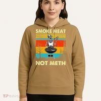 Funny BBQ Skeleton With A Hot Dog Smoke Meat Not Meth Master Hoodie thumb 5