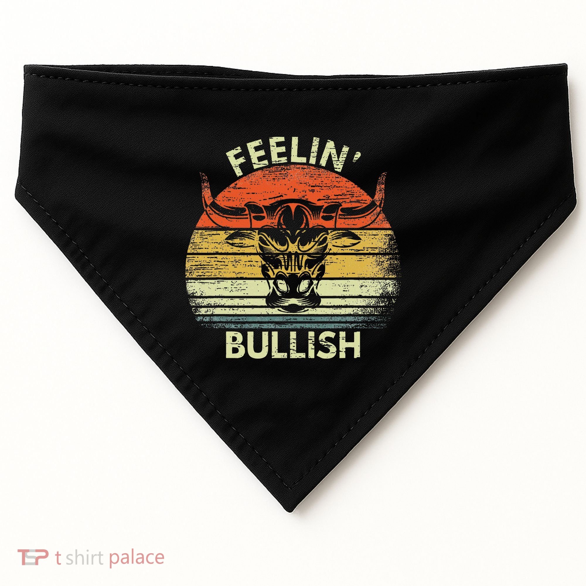 Feelin Bullish Stock Market Bull Traders Trading USA-Made Doggie Bandana