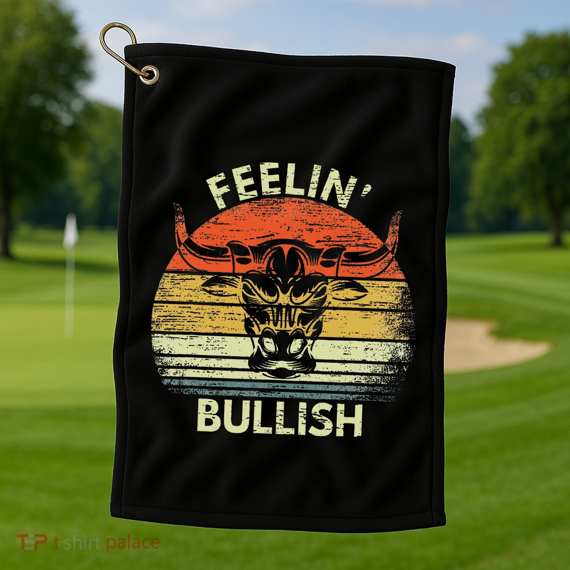 Feelin Bullish Stock Market Bull Traders Trading Golf Towel