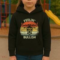 Feelin Bullish Stock Market Bull Traders Trading Kids Hoodie thumb 3