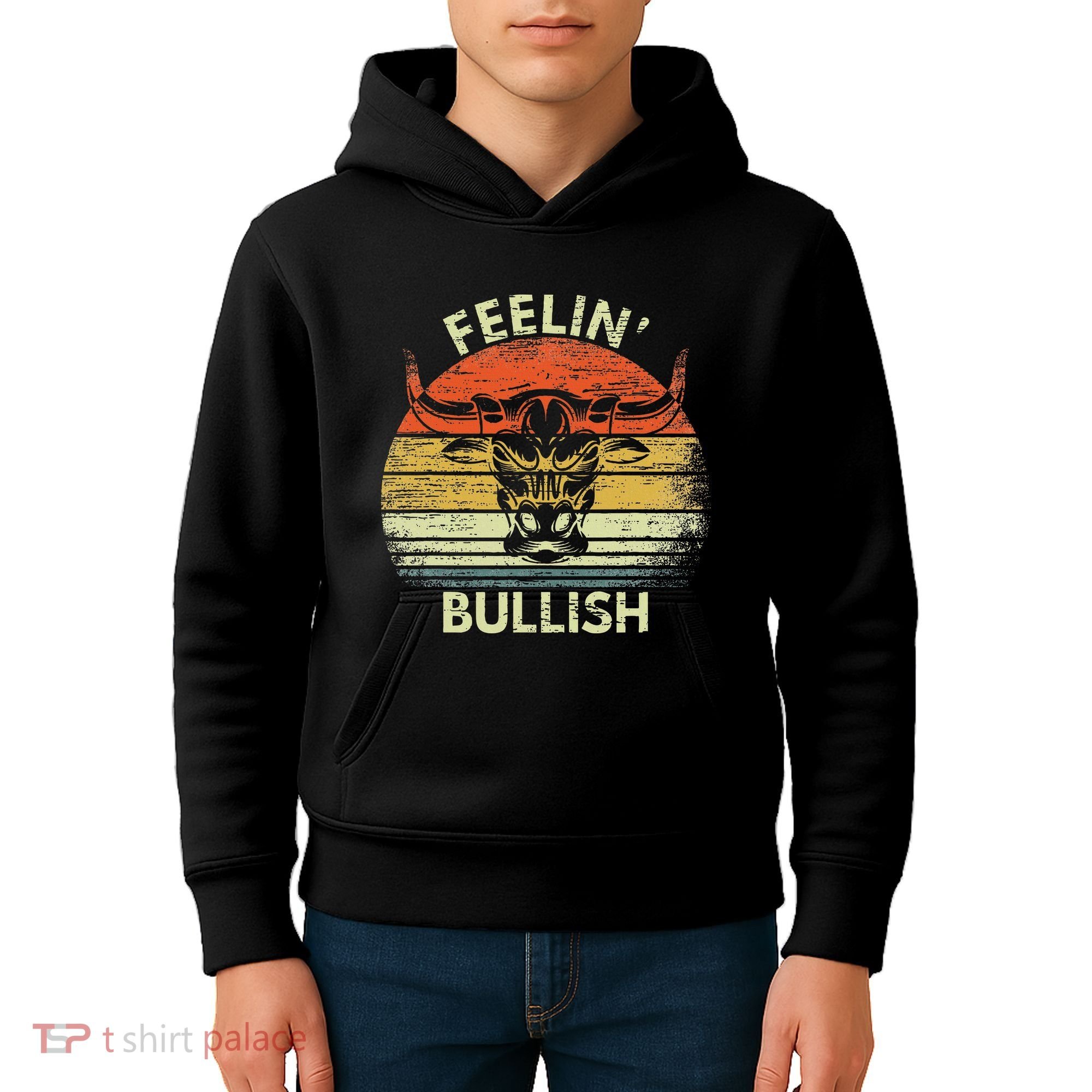 Feelin Bullish Stock Market Bull Traders Trading Kids Hoodie