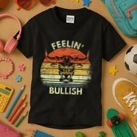 Feelin Bullish Stock Market Bull Traders Trading Kids T-Shirt thumb 3