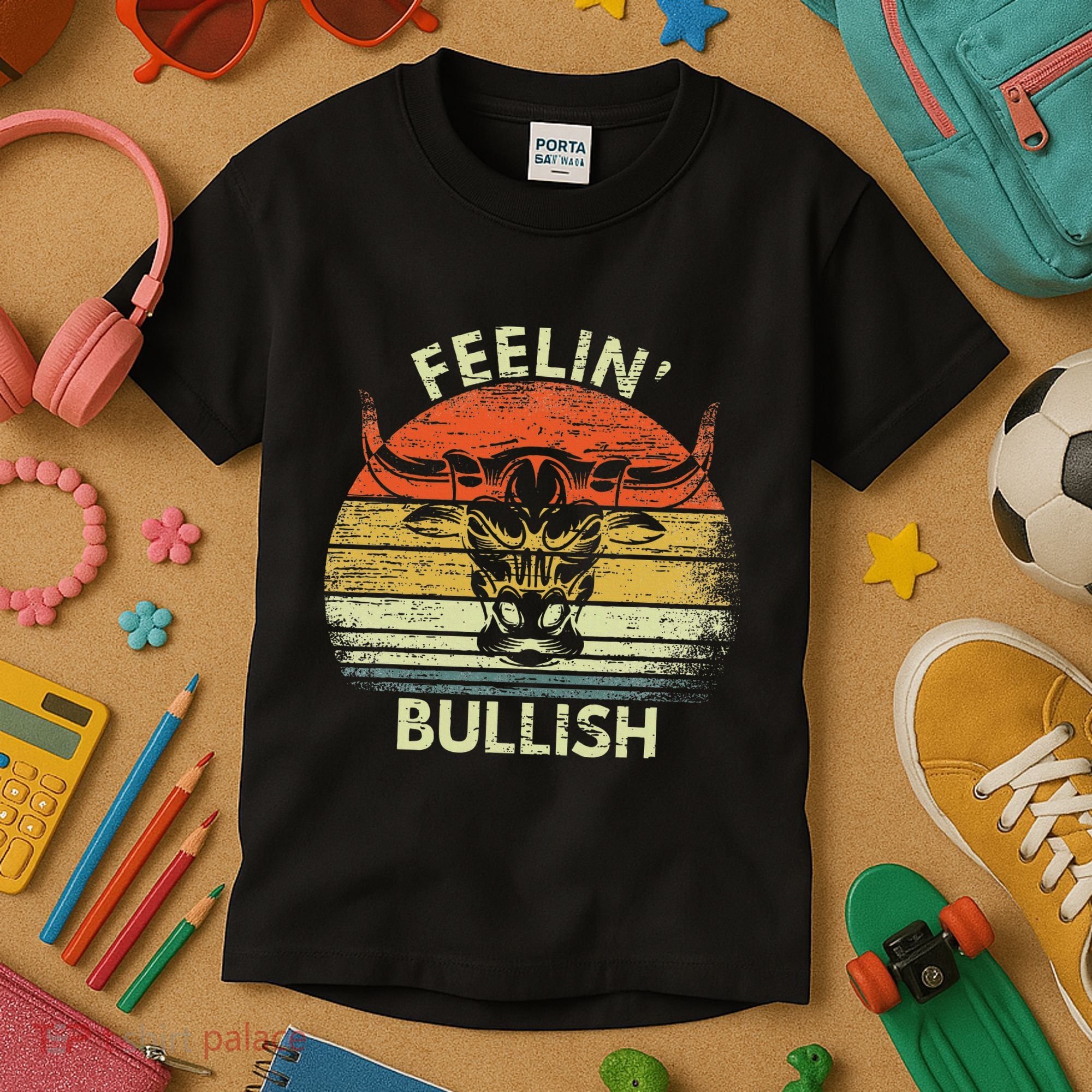 Feelin Bullish Stock Market Bull Traders Trading Kids T-Shirt